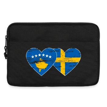 Kosovo Suède Drapeau utilisé - Sacoche pour ordinateur portable 13 pouces - noir - Devant
