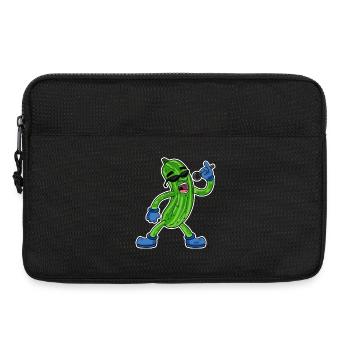 Gurke singt lustige Illustration Gemüse Geschenk - Laptoptasche 13" - Schwarz - Vorne