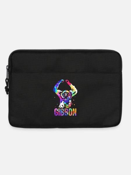 Fröhlicher Gibbon Kletterkünstler - Laptoptasche 13" - Schwarz