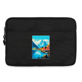 Lofoten Norwegen Vintage Reiseposter WPA - Laptoptasche 13" - Schwarz - Vorne