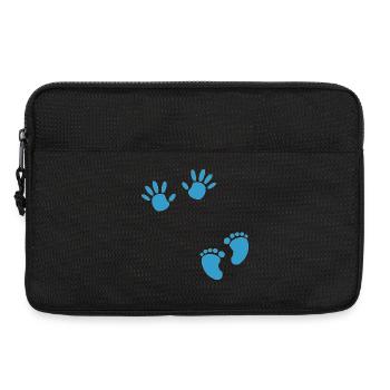 Grossesse empreinte main garçon bébé ventre - Sacoche pour ordinateur portable 13 pouces - noir - Devant
