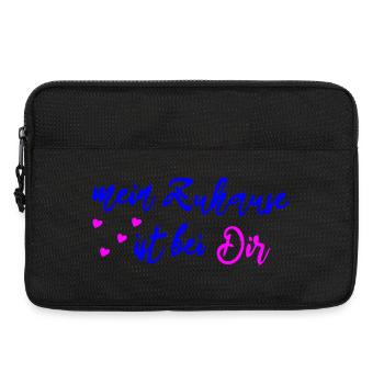 mein zu Hause ist bei Dir - Laptoptasche 13" - Schwarz - Vorne