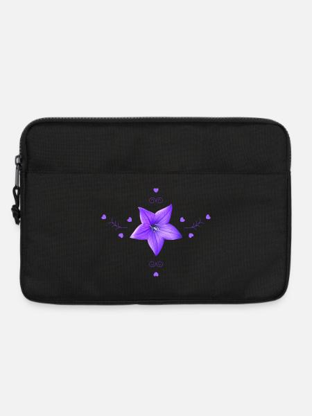 Glockenblume lila Blume - Laptoptasche 13" - Schwarz