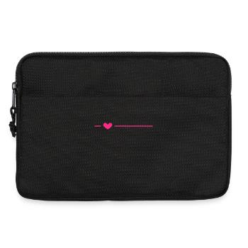 Linie Herz Rosa Strich Ornament Dekoration - Laptoptasche 13" - Schwarz - Vorne