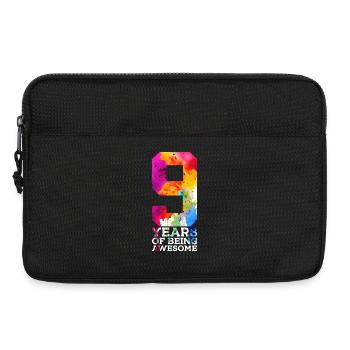 9 ANS D’ÊTRE GÉNIAL 9E ANNIVERSAIRE - Sacoche pour ordinateur portable 13 pouces - noir - Devant