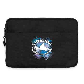 Wels Waller fischen Welssilhouette und Farbkleckse - Laptoptasche 13" - Schwarz - Vorne