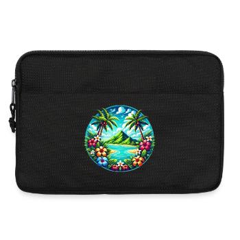 Karibische Insel Logo - Laptoptasche 13" - Schwarz - Vorne