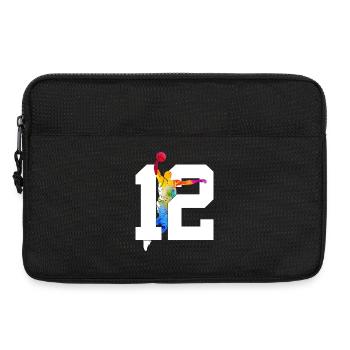 NUMÉRO 12 : 12E ANNIVERSAIRE DE BASKET-BALL - Sacoche pour ordinateur portable 13 pouces - noir - Devant