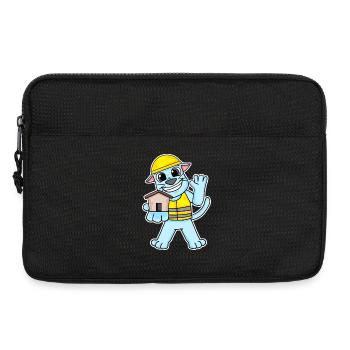 Bauherr Katze Richtfest Haus bauen Geschenk - Laptoptasche 13" - Schwarz - Vorne