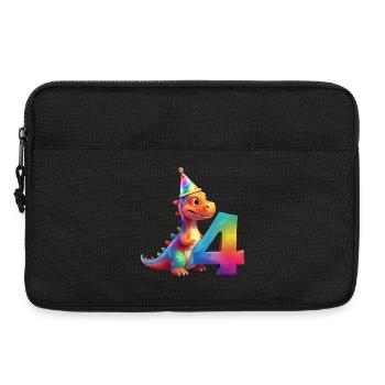 DINO 4 JAHRE DINOSAURIER 4. GEBURTSTAG - Laptoptasche 13" - Schwarz - Vorne