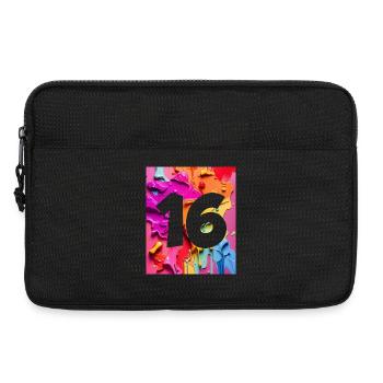 NR. 16 NUMMER 16 BUNT 16. GEBURTSTAG - Laptoptasche 13" - Schwarz - Vorne