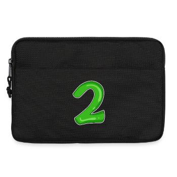 Nummer 2 Grün - Laptoptasche 13" - Schwarz - Vorne