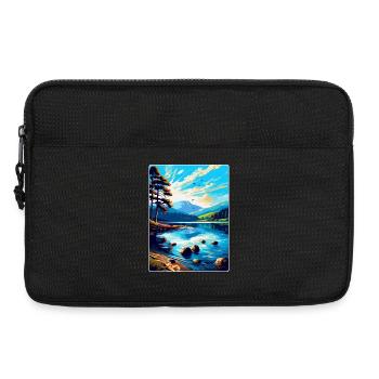 Derwentwater Cumbria Travel Poster Souvenir WPA - Laptop bag 13" - black - Front