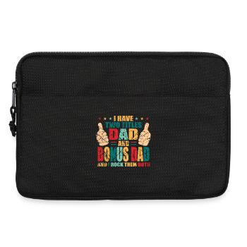Bonus Dad Bonus Papa Spruch Stiefvater Stiefpapa - Laptoptasche 13" - Schwarz - Vorne