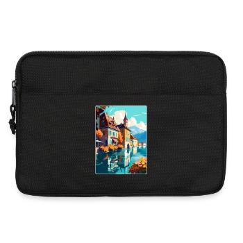 Annecy Frankreich Vintage Reiseposter WPA Souvenir - Laptoptasche 13" - Schwarz - Vorne