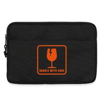 Fragile Handle with Care Versandetikett - Laptoptasche 13" - Schwarz - Vorne