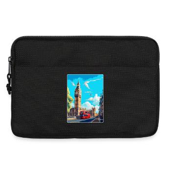 Big Ben London England Großbritannien Reise Poster Souvenir - Laptoptasche 13" - Schwarz - Vorne