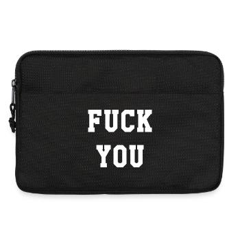 Provokante Großschrift Botschaft Fuck You - Laptoptasche 13" - Schwarz - Vorne