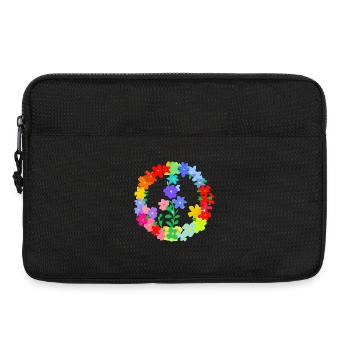 Hippi Flower Wreath Peace and Love - Laptop bag 13" - black - Front