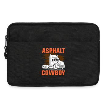 Asphaltcowboy Asphalt Lkw Brummi Lastkraftwagen - Laptoptasche 13" - Schwarz - Vorne