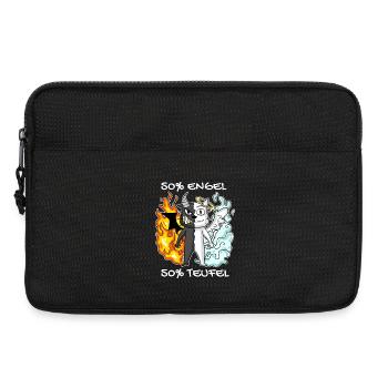 Katze Kater Engel Teufel Engel Böse Niedlich Miau - Laptoptasche 13" - Schwarz - Vorne
