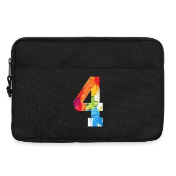 COLORÉ NUMÉRO 4 COLORÉ 4E ANNIVERSAIRE - Sacoche pour ordinateur portable 13 pouces - noir - Devant