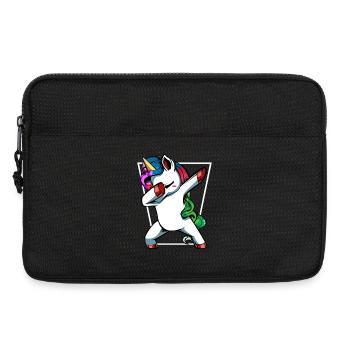 Unicorn Dab mit Regenbogen - Laptoptasche 13" - Schwarz - Vorne