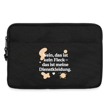 Das ist kein Fleck (weiß & beige) - Laptoptasche 13" - Schwarz - Vorne