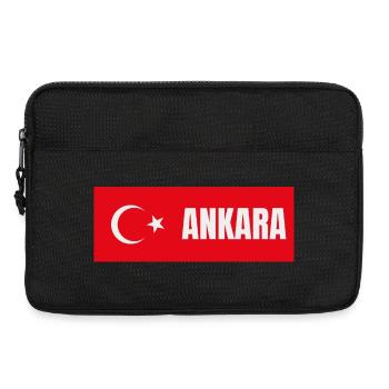 Ankara City in Turkish Flag - Laptop bag 13" - black - Front