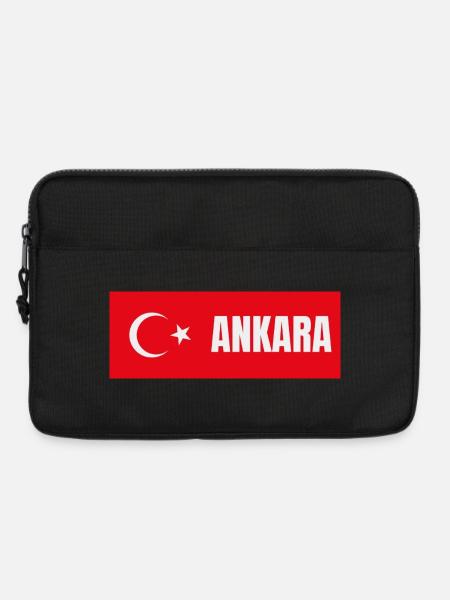 Ankara City in türkischer Flagge - Laptoptasche 13" - Schwarz