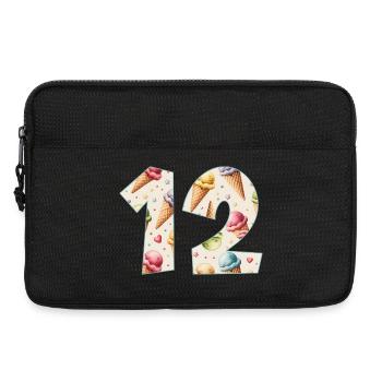 GLACE NUMÉRO 12 ANS CRÈME GLACÉE 12E ANNIVERSAIRE - Sacoche pour ordinateur portable 13 pouces - noir - Devant