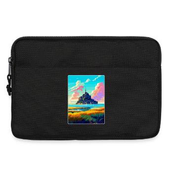 Mont Saint Michel Frankreich Vintage Reiseposter WPA - Laptoptasche 13" - Schwarz - Vorne