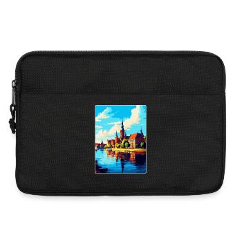 Szczecin Pologne Affiche de voyage vintage souvenir WPA - Sacoche pour ordinateur portable 13 pouces - noir - Devant
