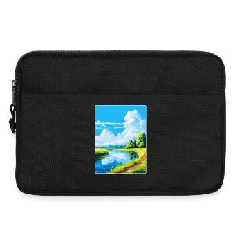 Donau Auen Deutschland Vintage Reiseplakat Souvenir - Laptoptasche 13" - Schwarz - Vorne