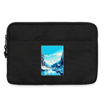 Val D Isère France Affiche de voyage vintage souvenir - Sacoche pour ordinateur portable 13 pouces - noir - Devant