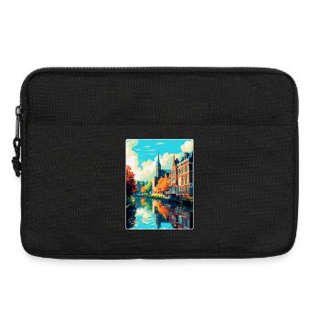 Zwolle Niederlande Vintage Reiseplakat Souvenir - Laptoptasche 13" - Schwarz - Vorne