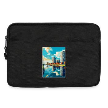Almere Niederlande Vintage Reiseplakat Souvenir - Laptoptasche 13" - Schwarz - Vorne
