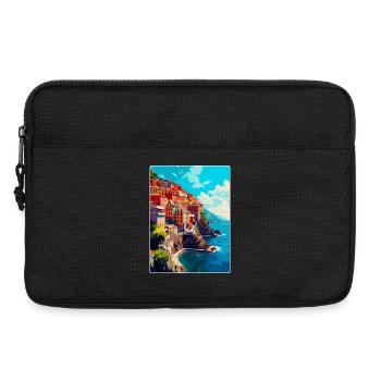 Cinque Terre Italien Vintage Reise Poster Souvenir - Laptoptasche 13" - Schwarz - Vorne