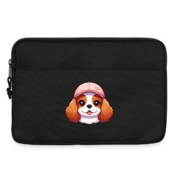 Cavalier King Charles Hund Hund - Rosa Mütze - Laptoptasche 13" - Schwarz - Vorne