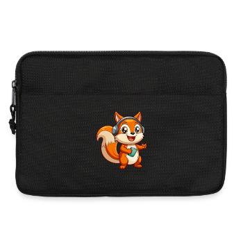 Squirrel Funny Cartoon Character Headphone Music - Laptop bag 13" - black - Front