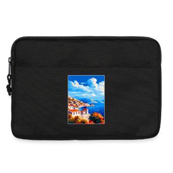 Hydra Grèce Vintage Voyage Poster WPA Souvenir - Sacoche pour ordinateur portable 13 pouces - noir - Devant