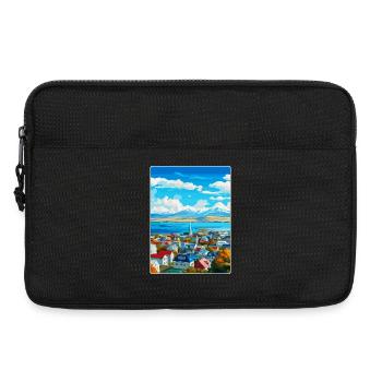 Reykjavik Islande Poster de voyage vintage souvenir - Sacoche pour ordinateur portable 13 pouces - noir - Devant
