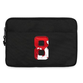 NR. 8 NUMMER 8 ROT WEIß 8. GEBURTSTAG - Laptoptasche 13" - Schwarz - Vorne