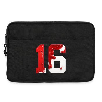 NR. 16 NUMMER 16 ROT WEIß 16. GEBURTSTAG - Laptoptasche 13" - Schwarz - Vorne