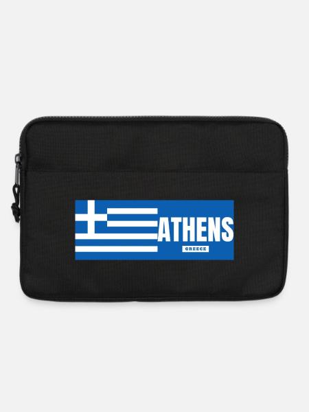 Athens City with Greek Flag - Laptop bag 13" - black