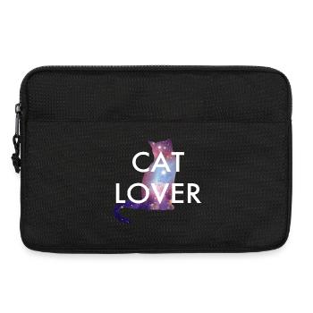 Cat Lover Shirt in Weltraumoptik - Laptoptasche 13" - Schwarz - Vorne