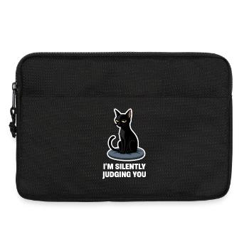 Je ne fais que te juger – Sarcastic Black Cat Design - Sacoche pour ordinateur portable 13 pouces - noir - Devant