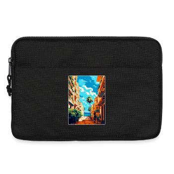 Malaga Espagne Affiche de voyage vintage WPA Souvenir - Sacoche pour ordinateur portable 13 pouces - noir - Devant