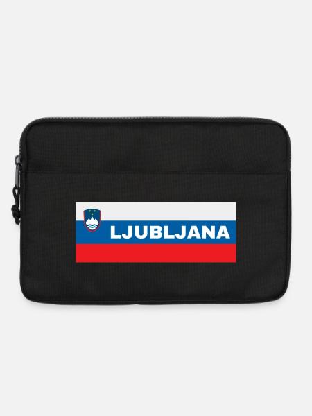 Ljubljana City in Slovenian Flag - Laptop bag 13" - black