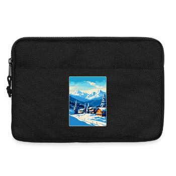 Kitzbühel Autriche Affiche de voyage vintage souvenir - Sacoche pour ordinateur portable 13 pouces - noir - Devant